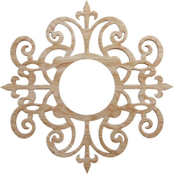 Ekena Millwork Dijon Wood Fretwork Pierced Ceiling Medallion, Red Oak, 16"OD x 5 1/4"ID x 1/4"T CMWP16X16X0250DIRO - main